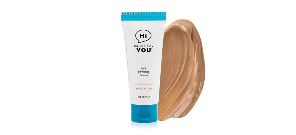 Hi Beautiful You body bronzer on white background Hi Beautiful You body bronzer on white background