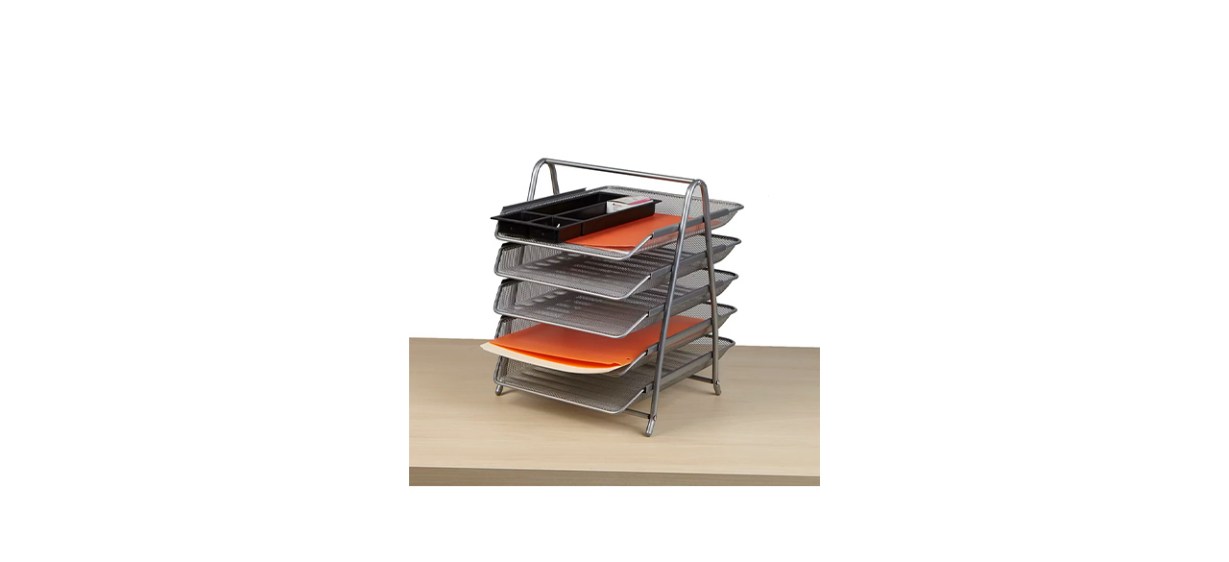 Best Inbox Zero 5-Tier Steel Mesh Paper Tray Desk Organizer Best Inbox Zero 5-Tier Steel Mesh Paper Tray Desk Organizer