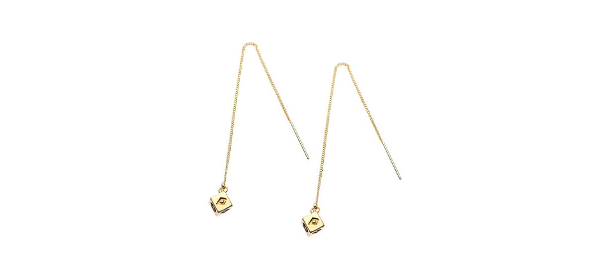 Best Star Wars Golden Threaded Drop Dice Earrings Best Star Wars Golden Threaded Drop Dice Earrings