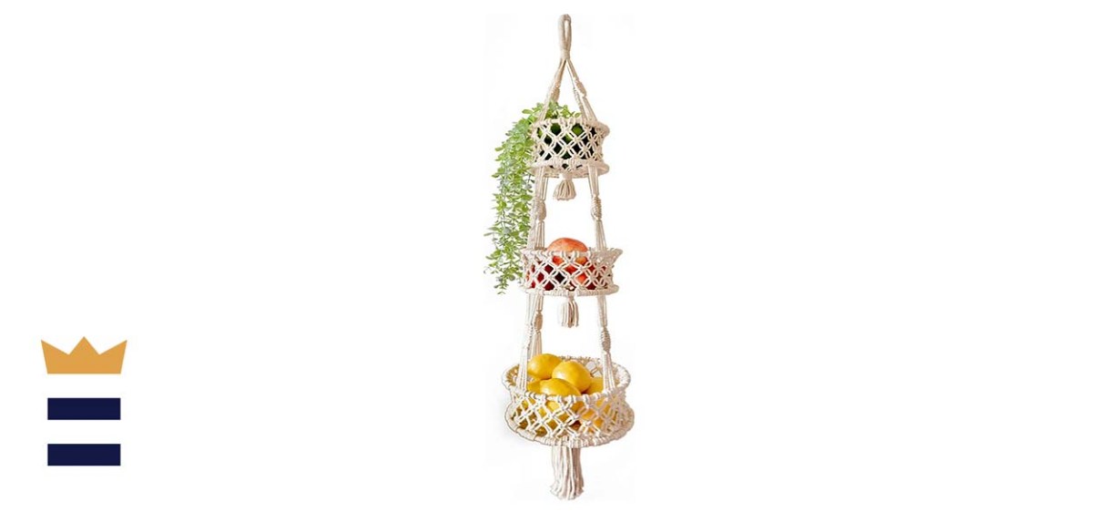 SnugLife Macrame Three-Tier Hanging Basket 