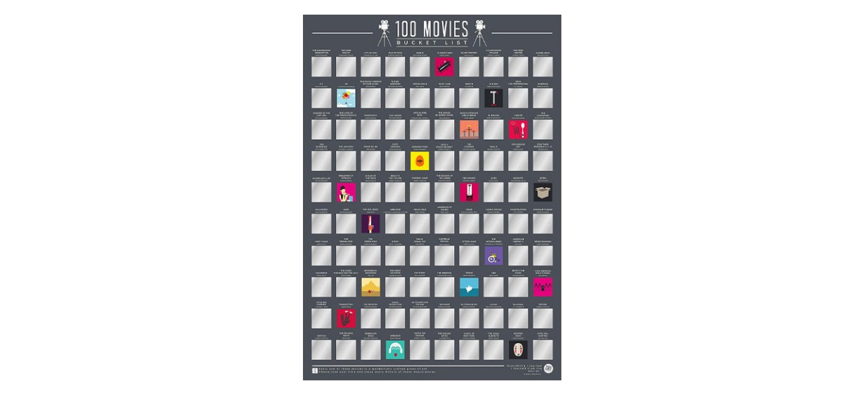 100 Movies Scratch Off Poster