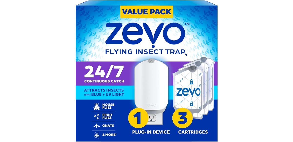 Zevo Flying Insect Trap &amp; 3 Refill Cartridges