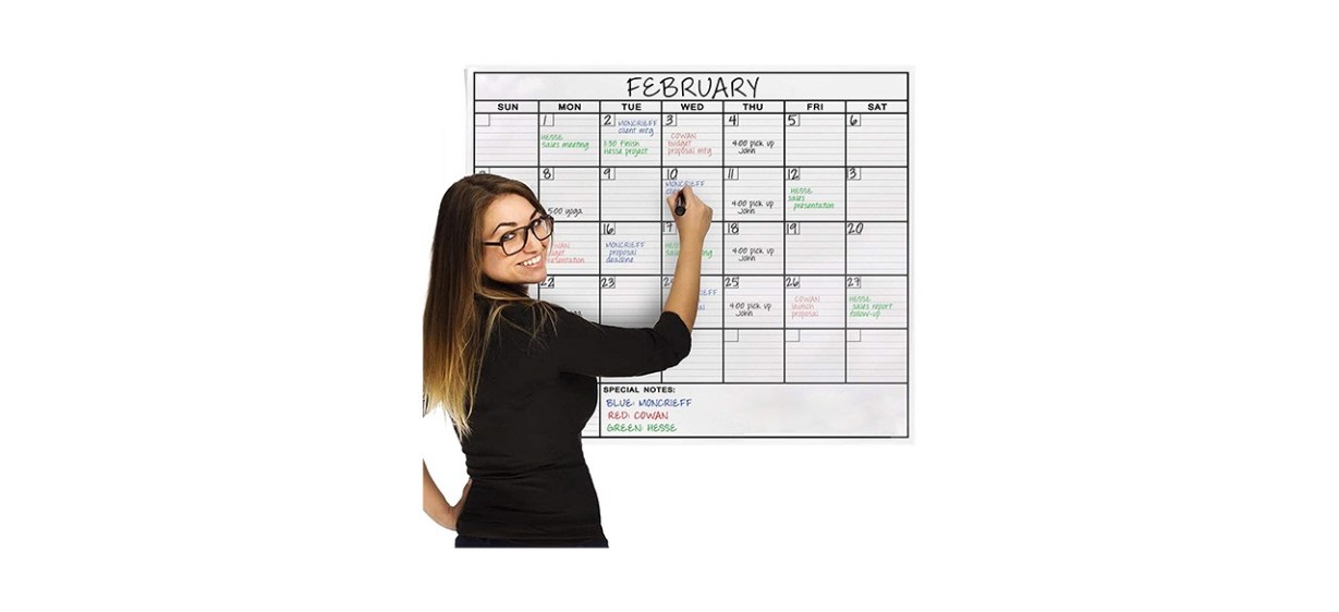 OfficeThink Jumbo Dry-Erase Laminated Wall Calendar