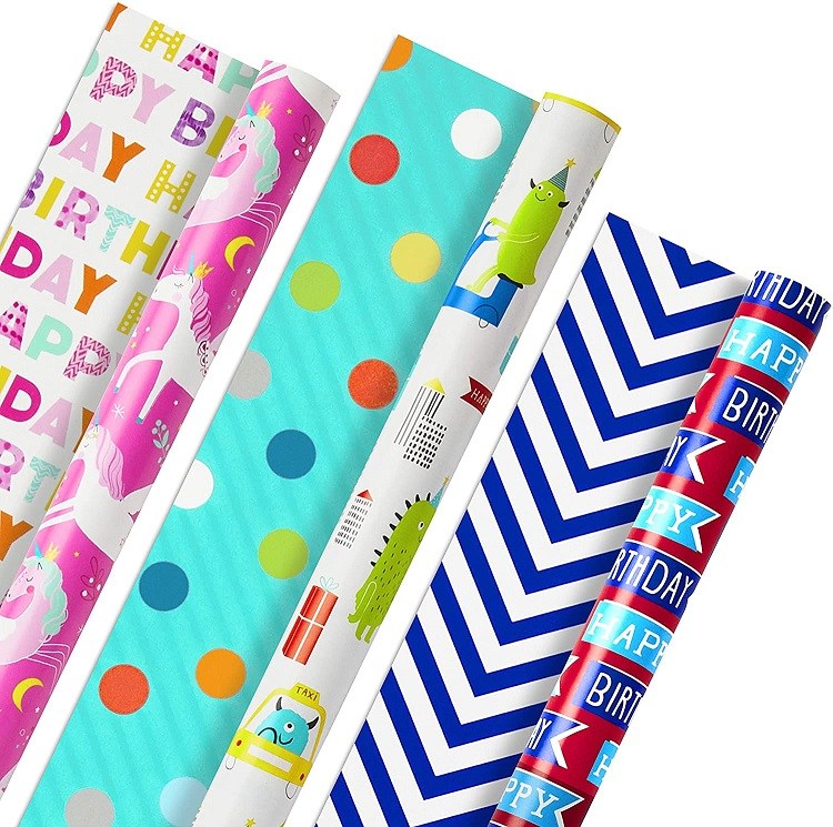 Hallmark Reversible Kids Birthday Wrapping Paper