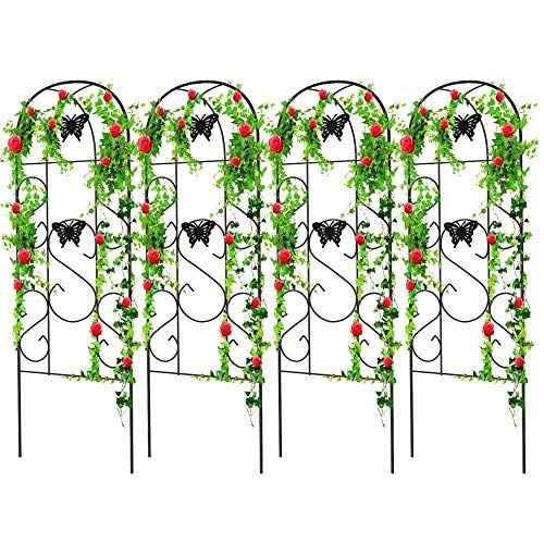Amagabeli 60" x 18" Rustproof Black Iron Butterfly Garden Trellis