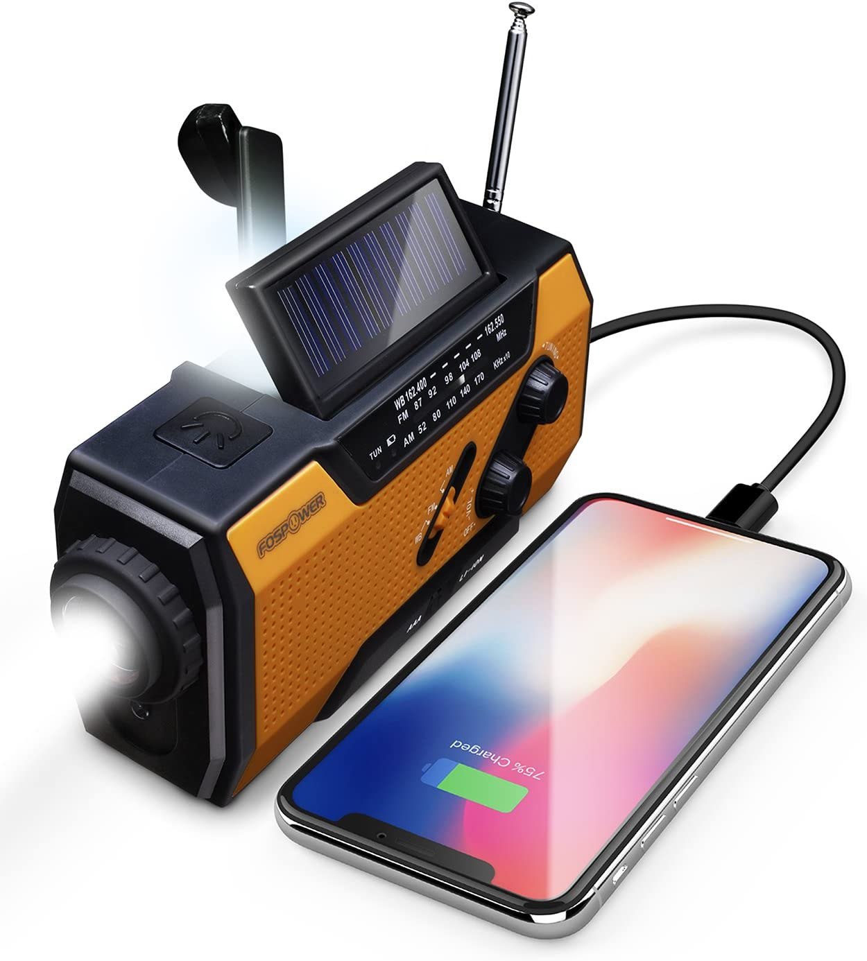 FosPower Emergency Radio with Solar